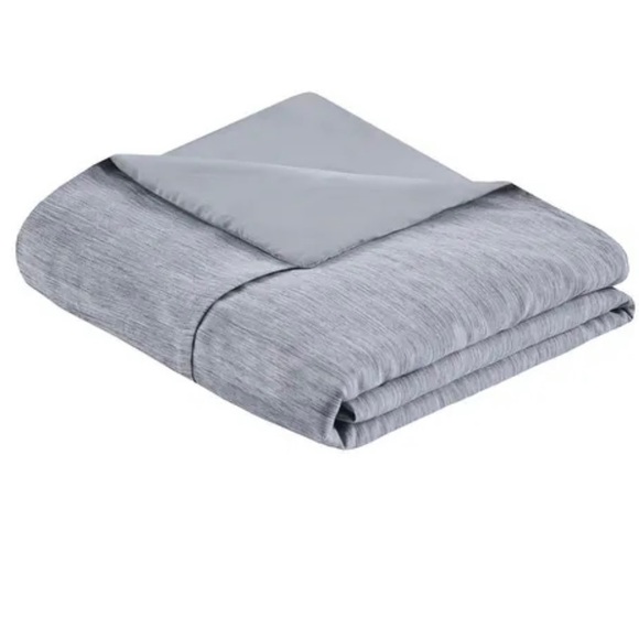 Beautyrest Maddox 3 Pc Striated Cationic Dyed Oversized Duvet Cover Set w Pleats - Picture 7 of 10